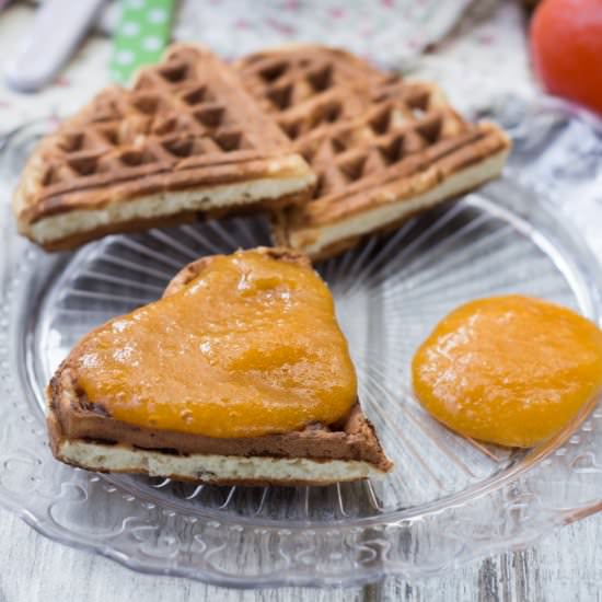 Waffles with Persimmon Jam