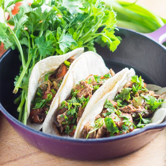 Slow-Cooker Turkey Mole Tacos