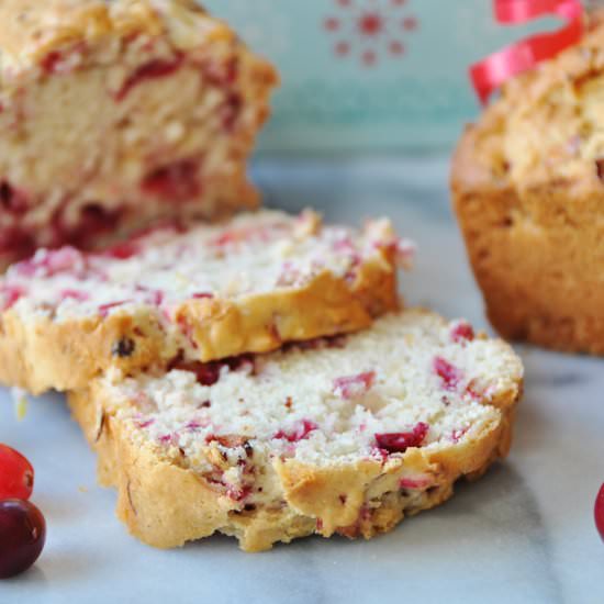 Vegan Cranberry Lemon Quick Bread