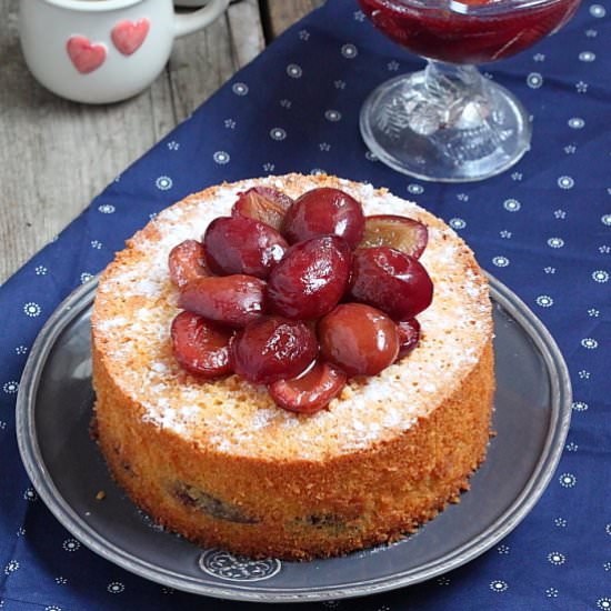 Plum and Polenta Cake