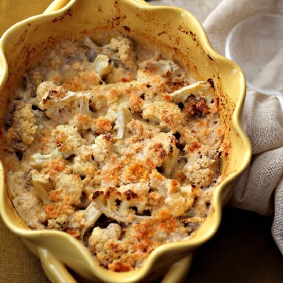 Cauliflower Gratin with Walnuts