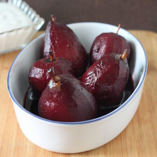 Fruit Poached in Spiced Red Wine