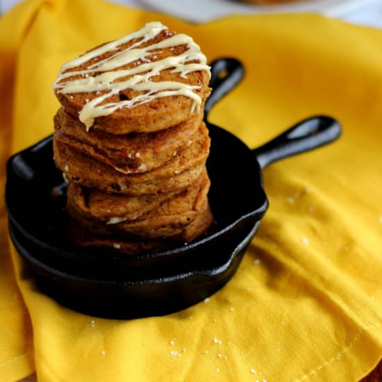 Pumpkin Cinnamon Roll Pancakes