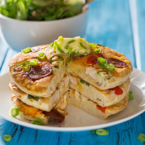 Savory Pancakes with Chili Butter