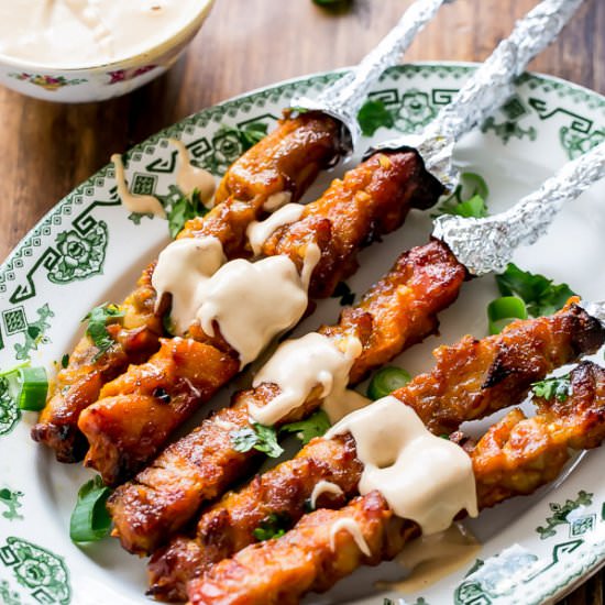 Skinny Satay Turkey Skewers