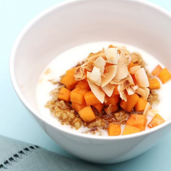 Coconut Oatmeal with Persimmons