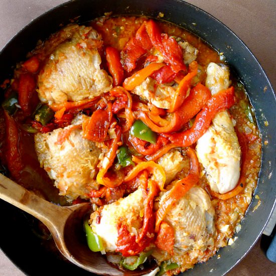 Chicken with Sweet Red Peppers