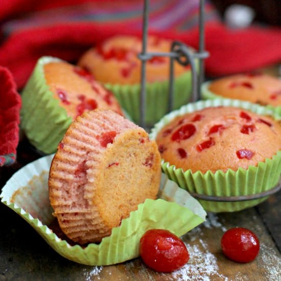 Glace Cherry Muffins