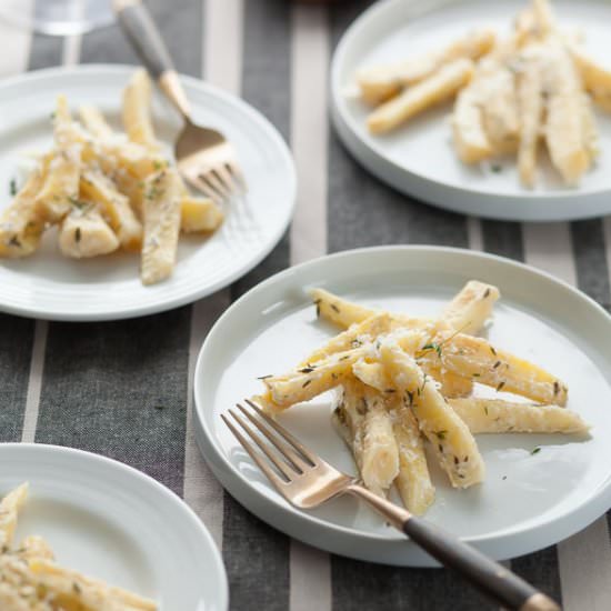 Creamy Baked Parsnips with Thyme