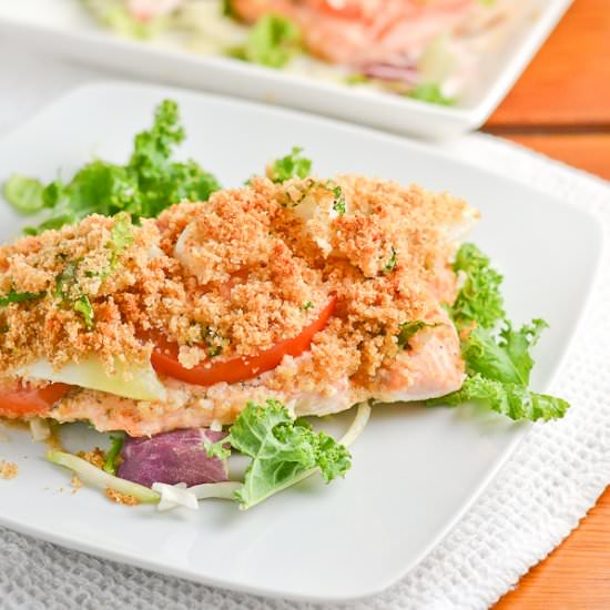 Tomato and Onion Crusted Salmon