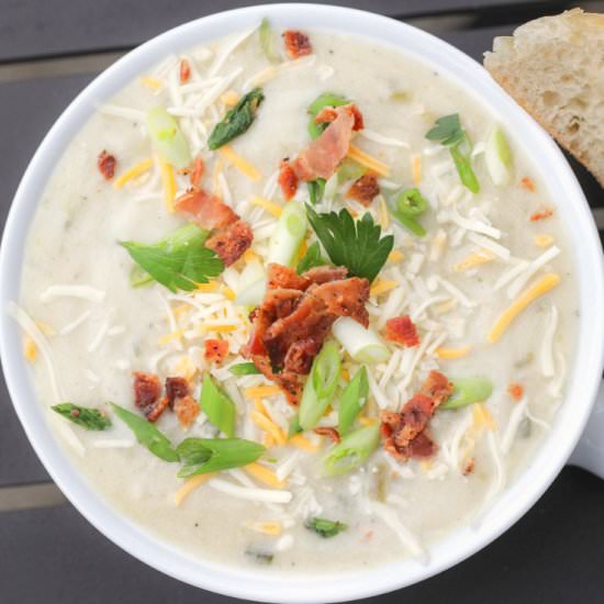 Cheesy Poblano and Potato Chowder