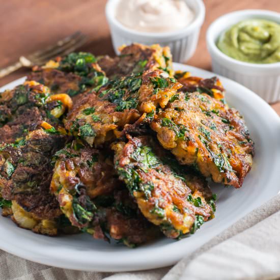 Sweet potato kale “pancakes”