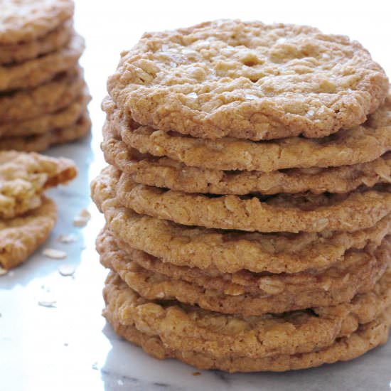 Salty Thin Crispy Oatmeal Cookies