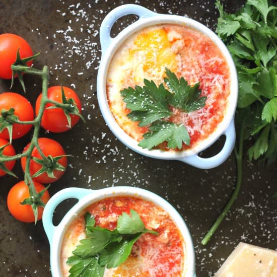 Baked Eggs with Tomato & Chorizo