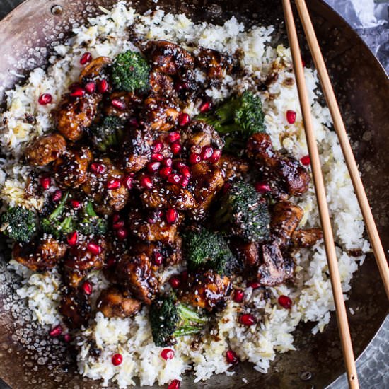 Pomegranate Sesame Chicken