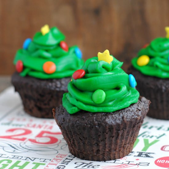 Christmas Tree Cupcakes