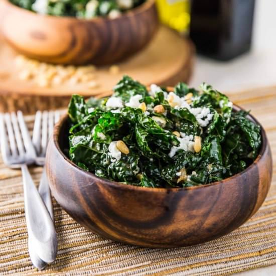 Warm Kale & Goat Cheese Salad