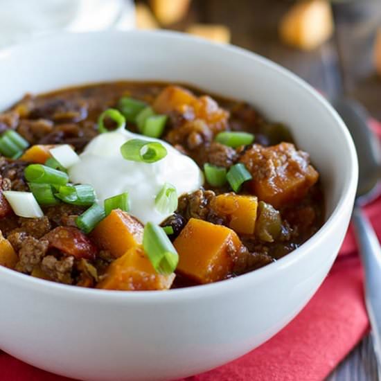 Butternut Squash Chili with Beef