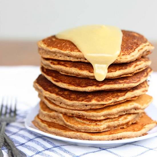Cinnamon Spelt Pancakes with Maple
