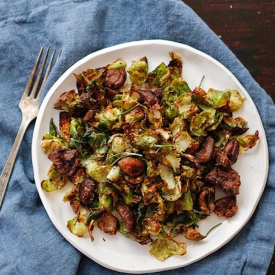 Crispy Brussel Sprouts & Chestnuts
