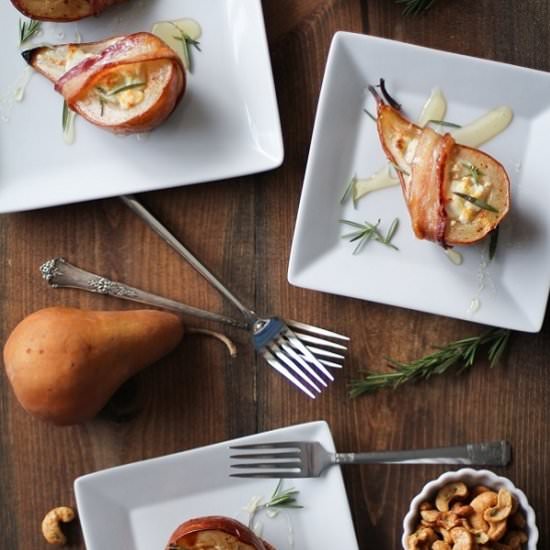 Bacon Wrapped Roasted Pears