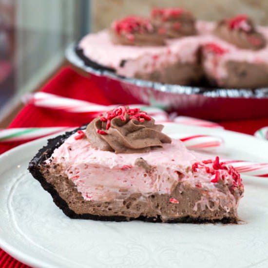 Candy Cane French Silk Pie