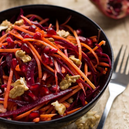 Beet Carrot Pomegranate Salad