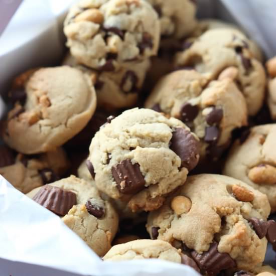 Triple-Peanut and Chocolate Cookies