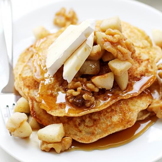 Apple Brie Bread Pudding Pancakes