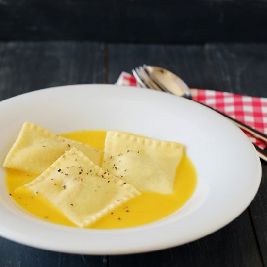 Mushroom ravioli
