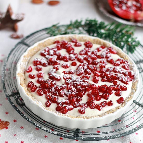 Crispy Almond Pomegranate Tarte