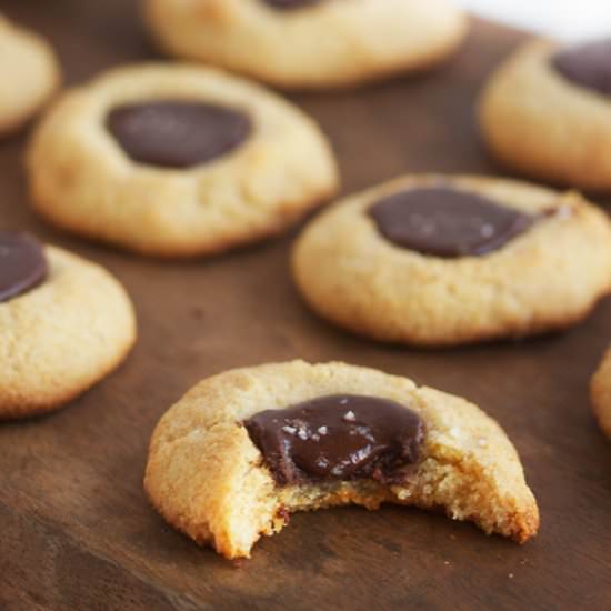 Sea Salt Nutella Thumbprint Cookies