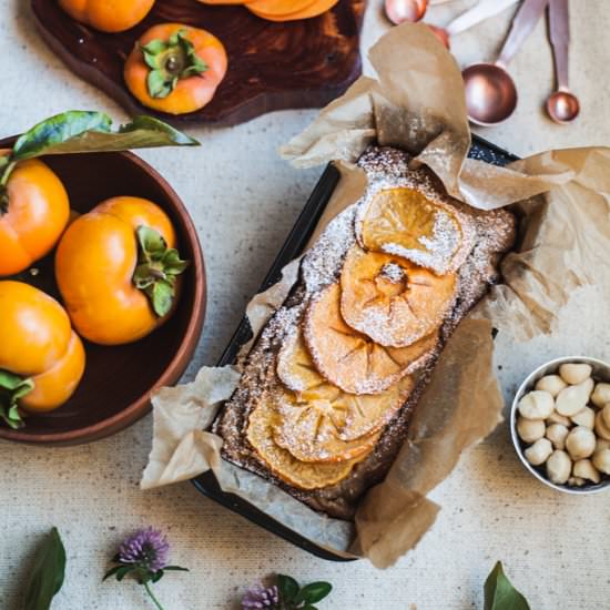 Persimmon Macadamia Nut Cake