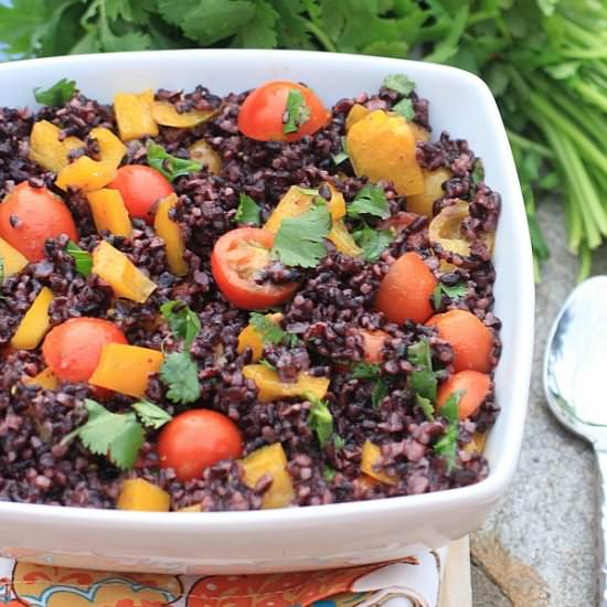 Cherry Tomato Forbidden Rice Salad