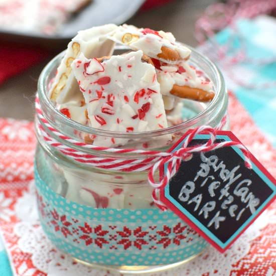 Candy Cane Pretzel Bark