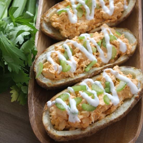Buffalo Chicken Potato Skins