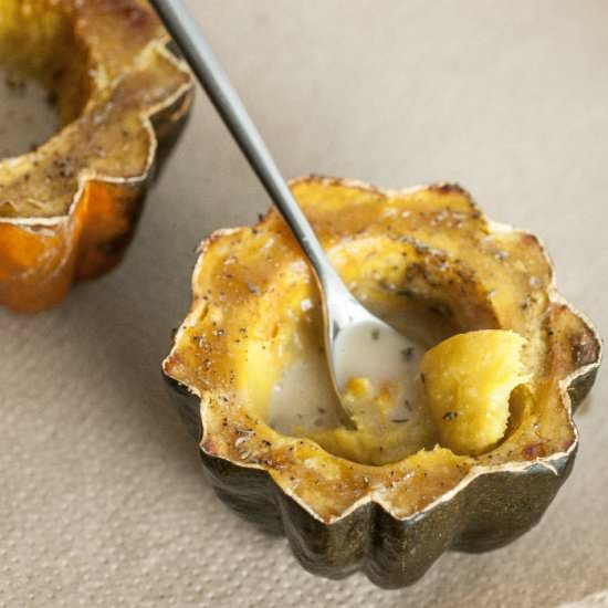 Eggnog Roasted Acorn Squash