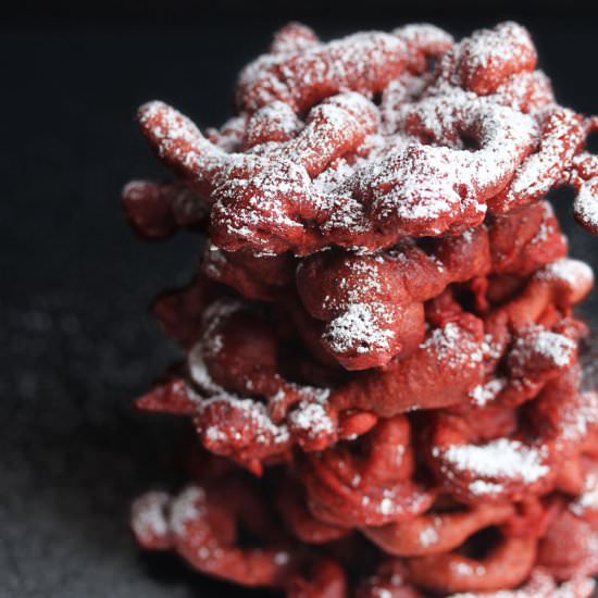 Red Velvet Funnel Cakes