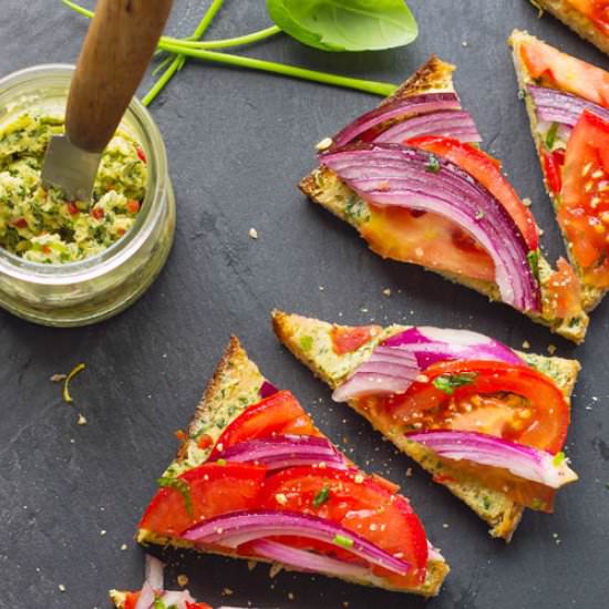 Tomato Onion Toast with Herb Butter
