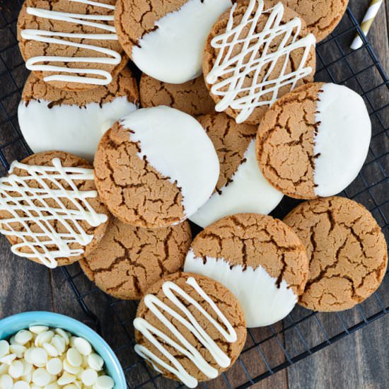 White Chocolate Dipped Gingersnaps