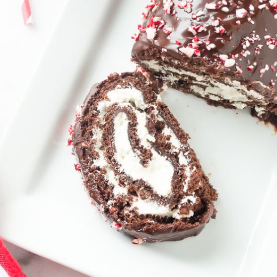 Peppermint Mocha Cake Roll