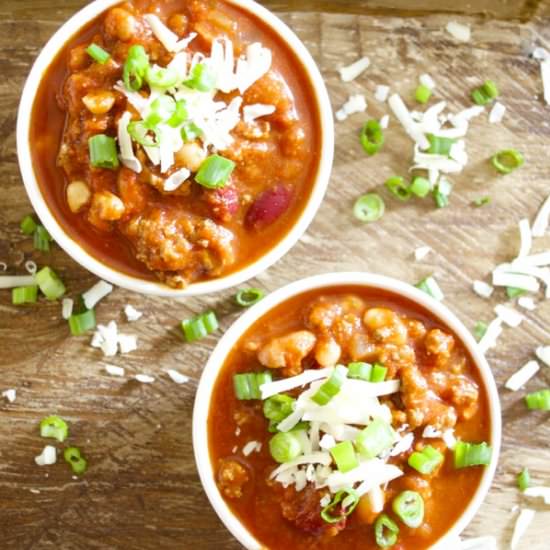 Slow Cooker Three Bean Chili