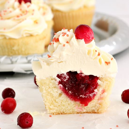 White Chocolate Cranberry Cupcakes
