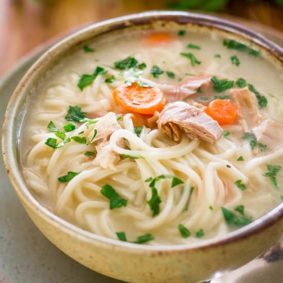 Leftover Turkey Noodle Soup