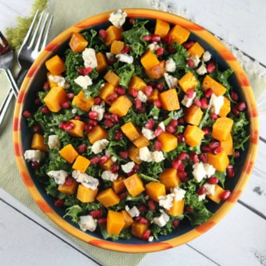 Kale Salad with Butternut Squash