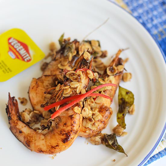 Crispy Oats Vegemite Prawns