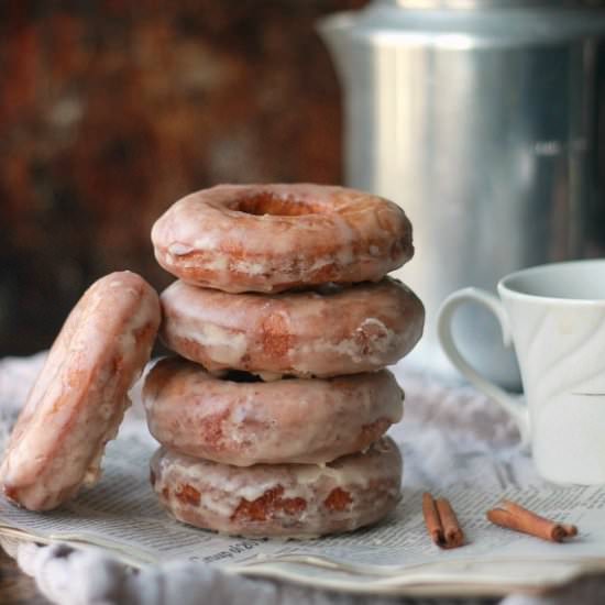 Glazed Cinnamon Cake Donuts