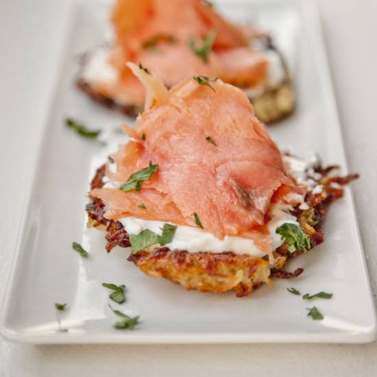 Potato Pancakes with Salmon