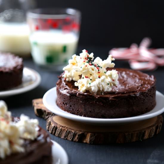 Mini Brownies with Peppermint Icing