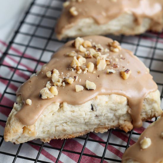 Maple Glazed Walnut Scones
